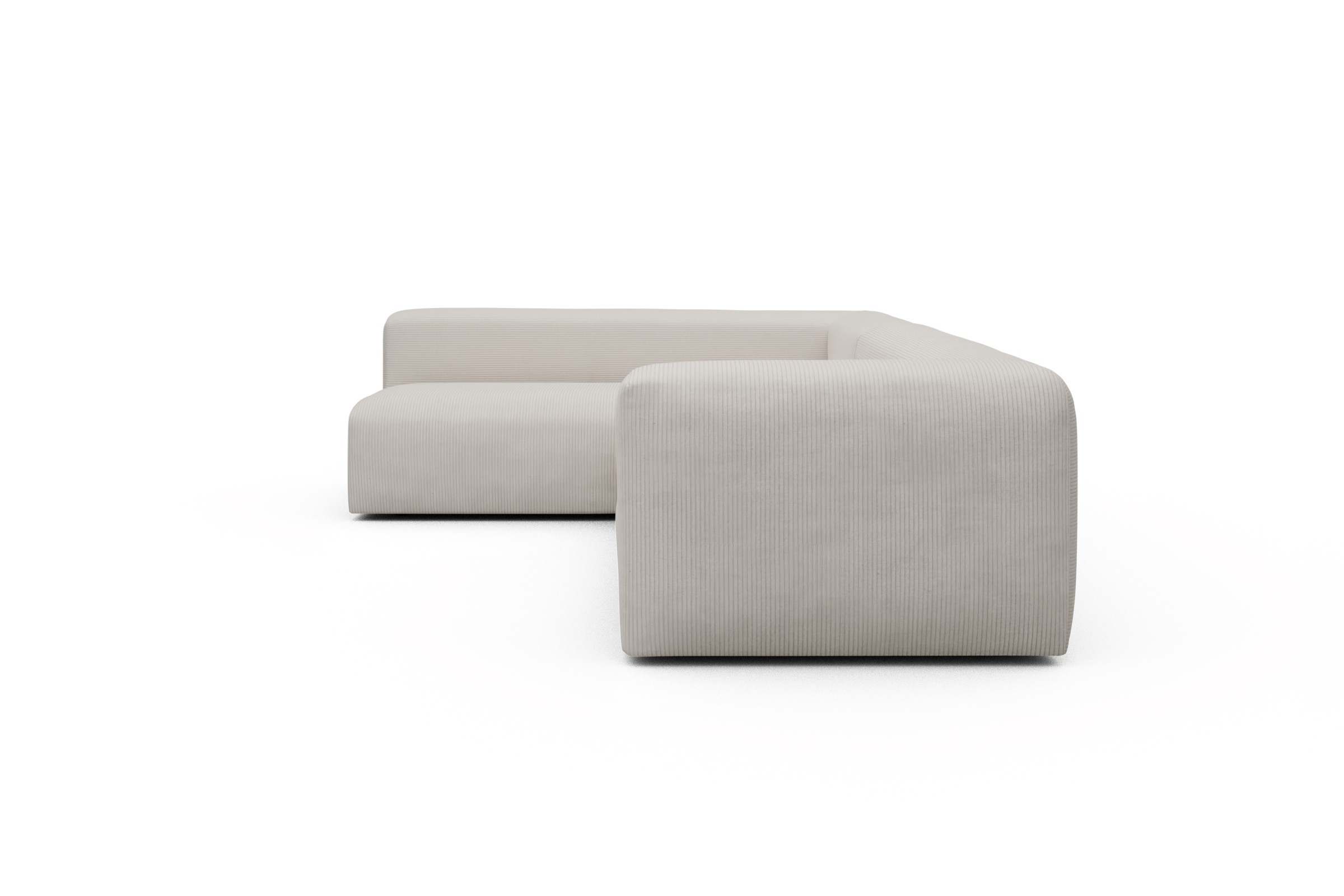 Ecksofa Fred 2x 2,5-Sitzer links offen Kord Corduroy 594-Ivory