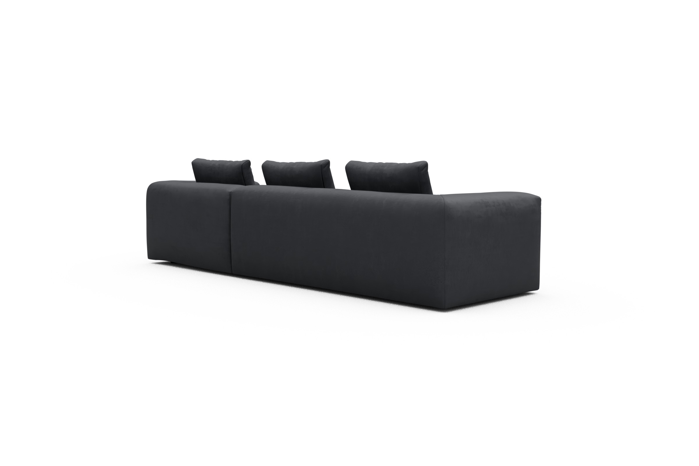 Ecksofa Fred Chaiselongue rechts mit 2,5-Sitzer Cordufine-Slate-Grey