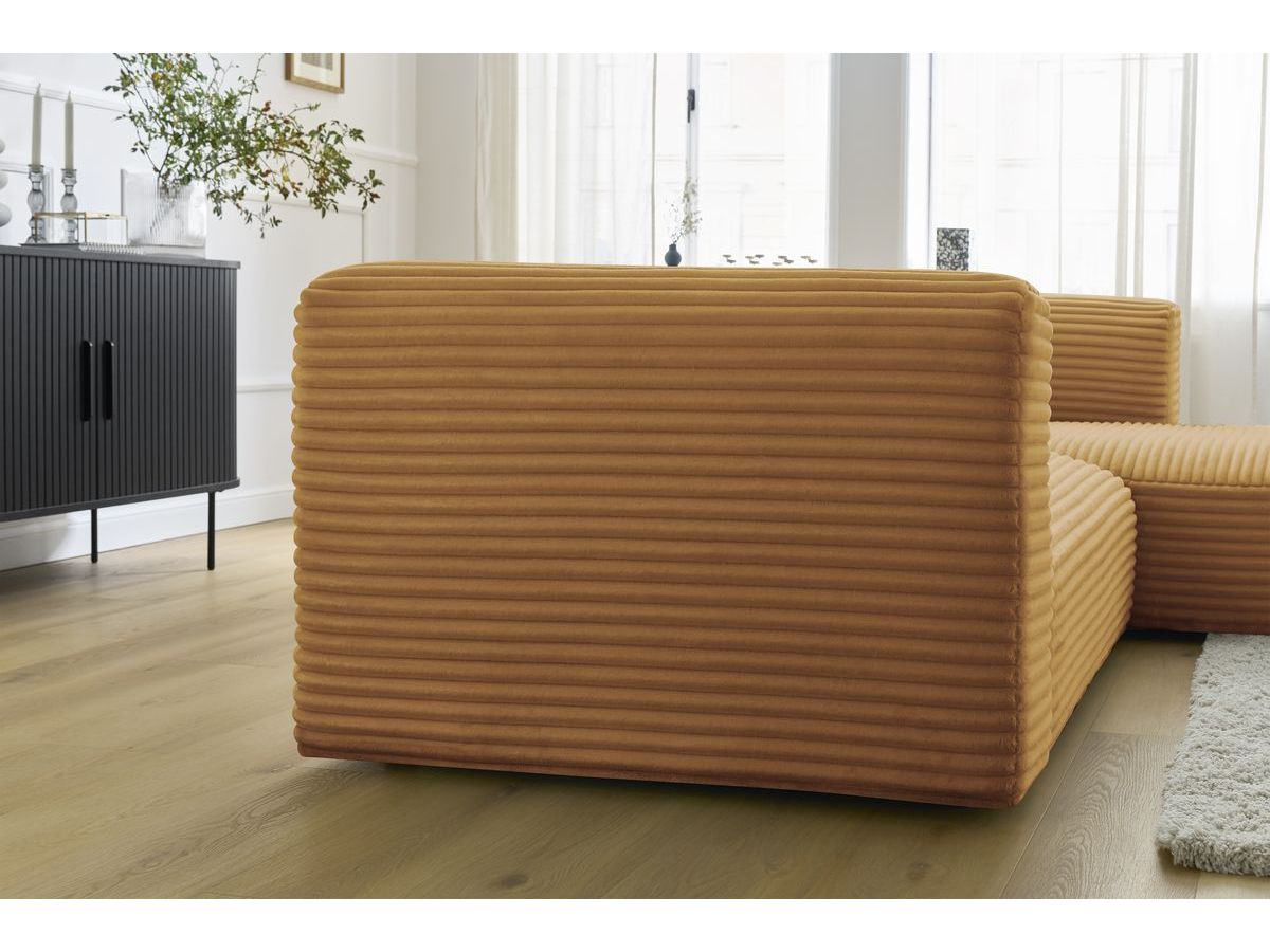 Bobochic Harry Ecksofa Breitcord weich Gelb Ecke rechts