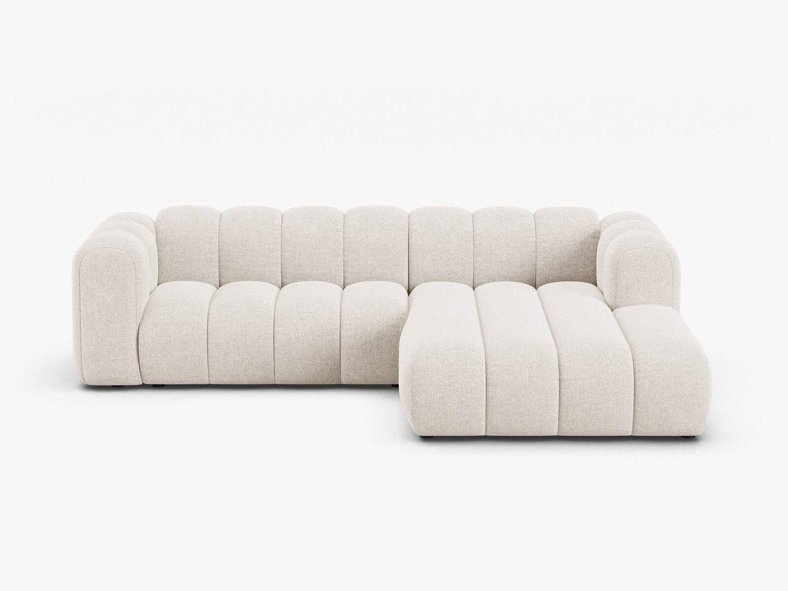 Micadoni Modulares Ecksofa Lupine 4-Sitzer mittelgroß Rechts Chenille Eden Helles Beige