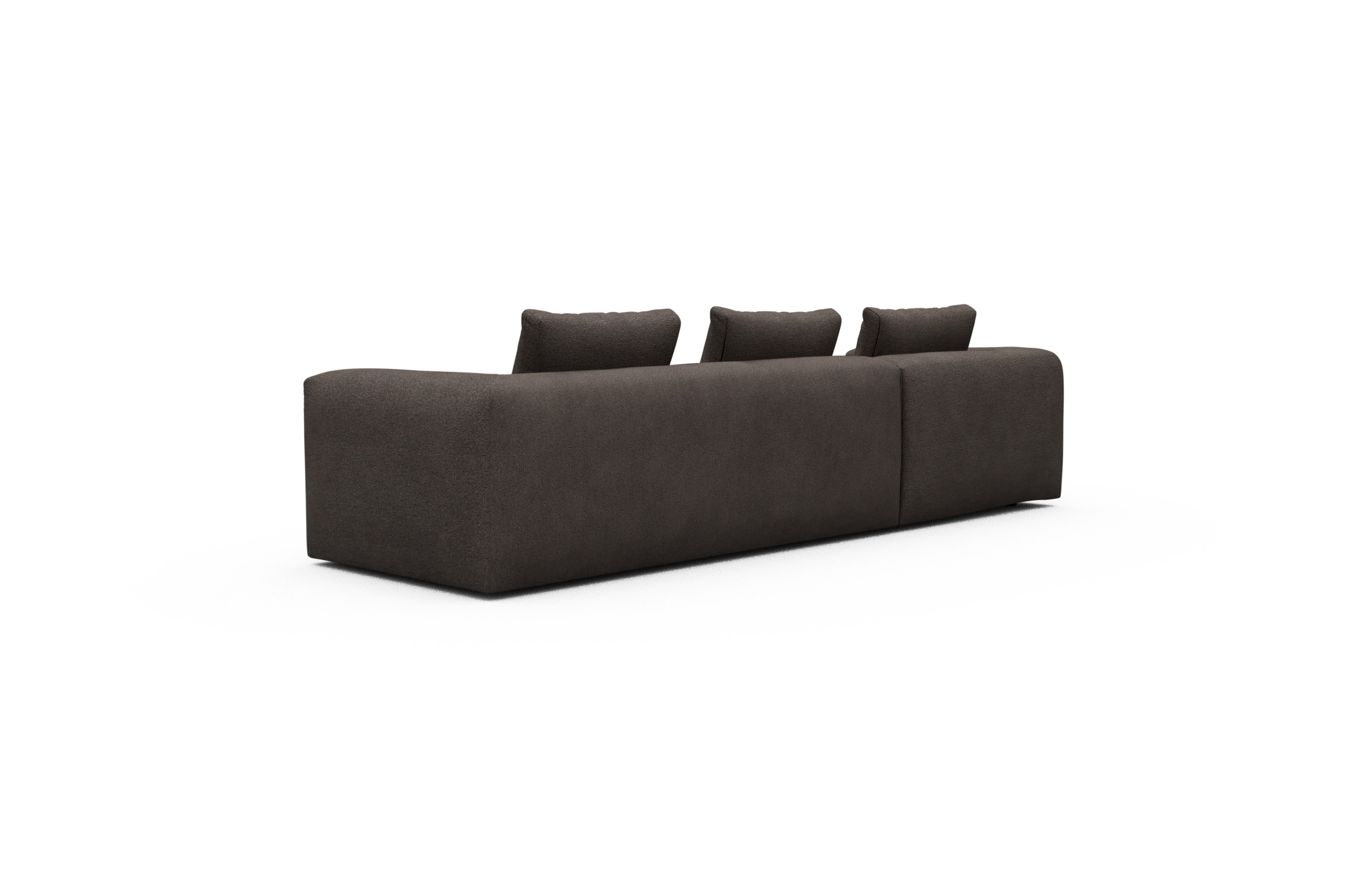 Ecksofa Fred Chaiselongue links mit 2,5-Sitzer Boucle-Taupe