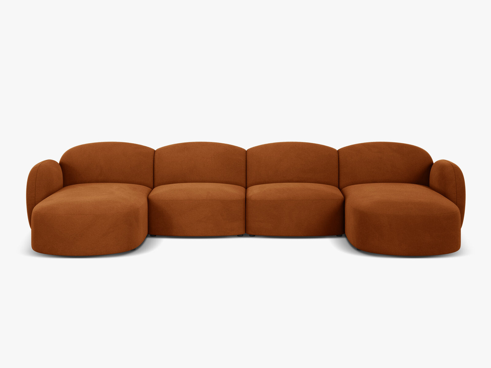 Micadoni Panorama Sofa Blair 6-Sitzer Samt Casino Terrakotta