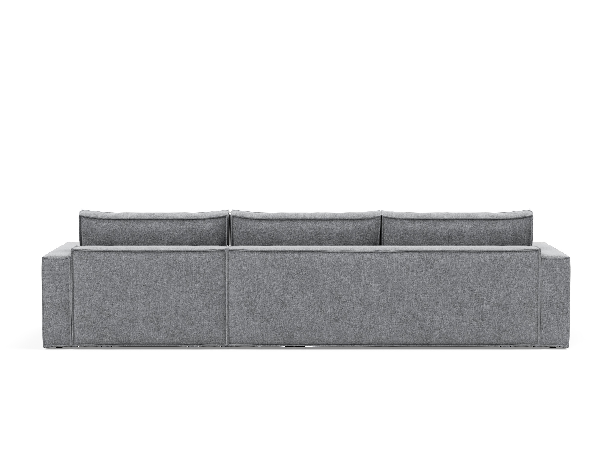 Schlafsofa Newilla mit Chaiselongue Strukturierter Stoff Twist 565-Granite