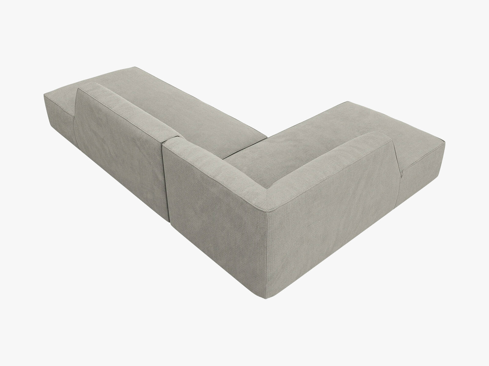 Micadoni Ecksofa Ruby 4-Sitzer Links Kord Scala Hellgrau