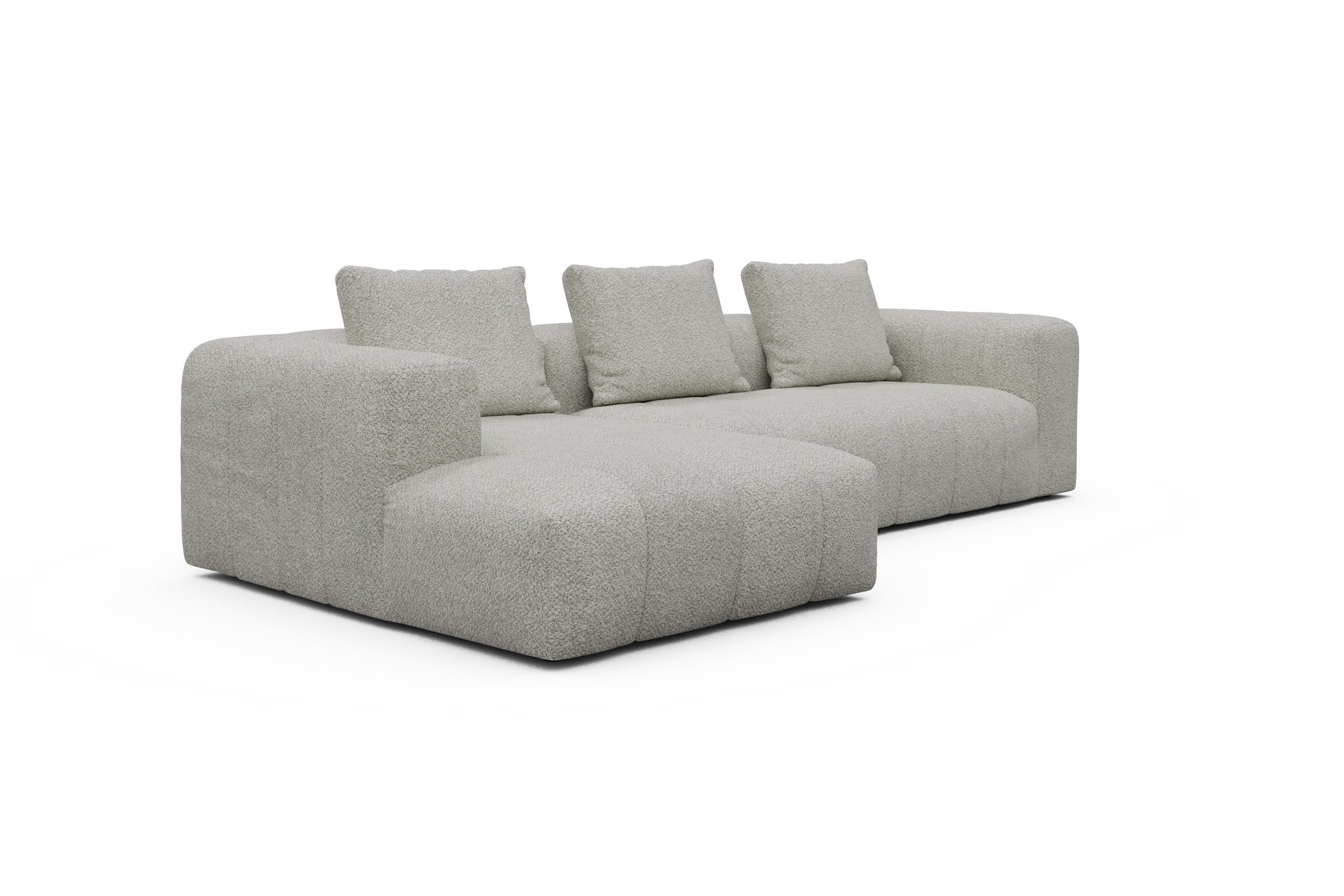 Ecksofa Hugo 2,5-Sitzer Armlehne rechts mit Chaiselongue Vanora-Warm-Sand