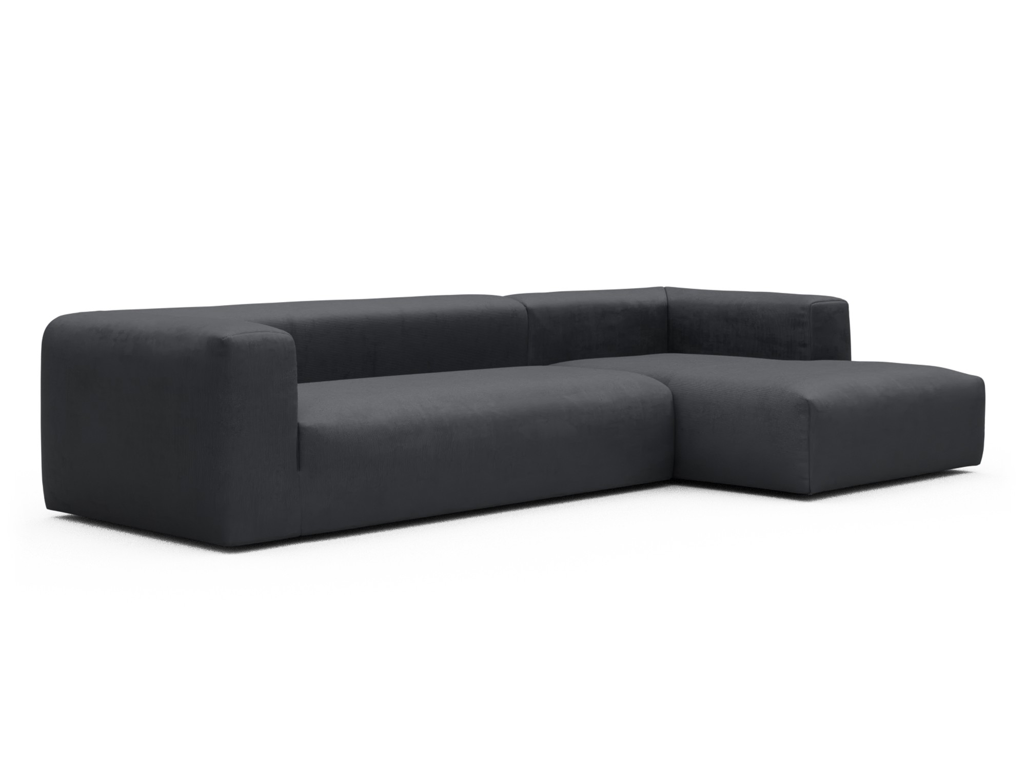 Skandi Home Ecksofa Fred Chaiselongue rechts mit 2,5-Sitzer Cordufine-Slate-Grey moebelfaktor