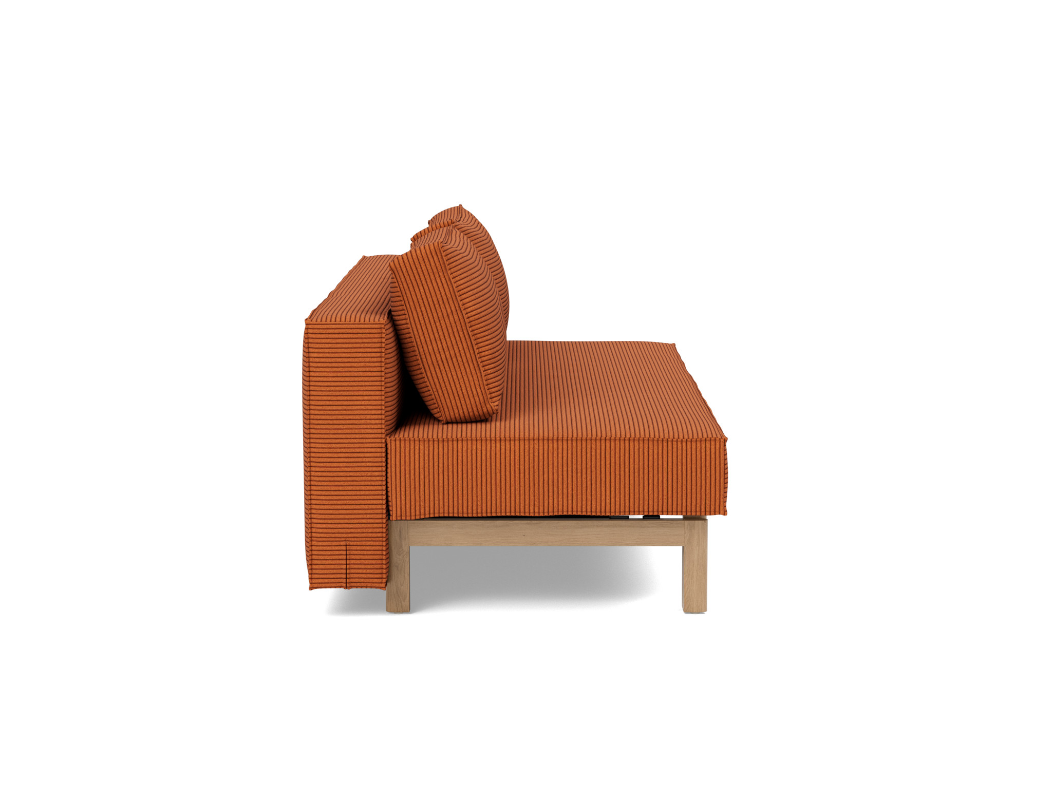 Schlafsofa Sly Kord Corduroy 595-Burnt-Orange Beine Eiche