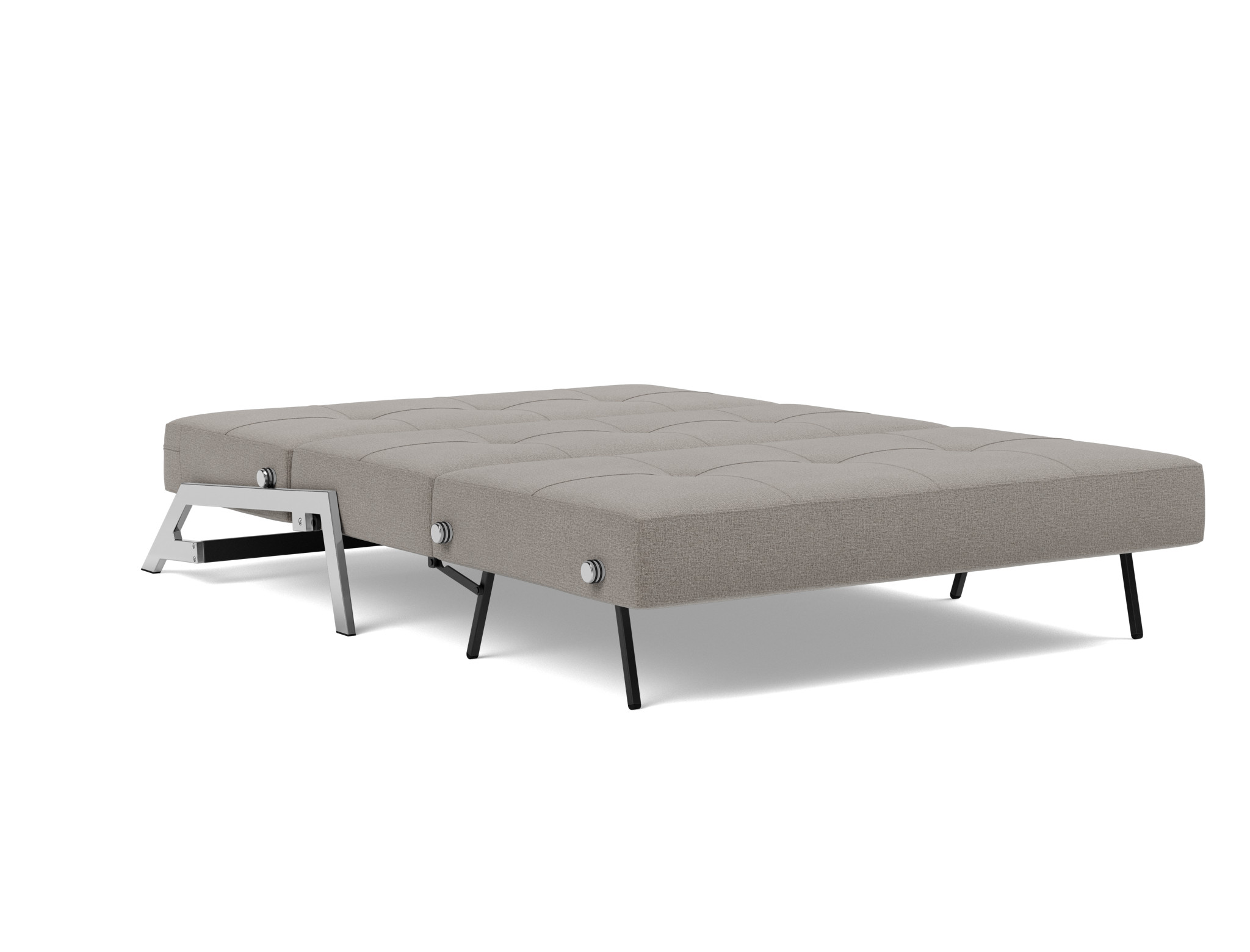 Schlafsofa Cubed 140 Flachgewebe Mixed Dance 521-Grey Beine Chrom