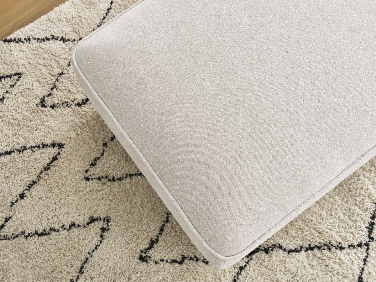 Bobochic Zephyr Pouf Strukturstoff Weiß