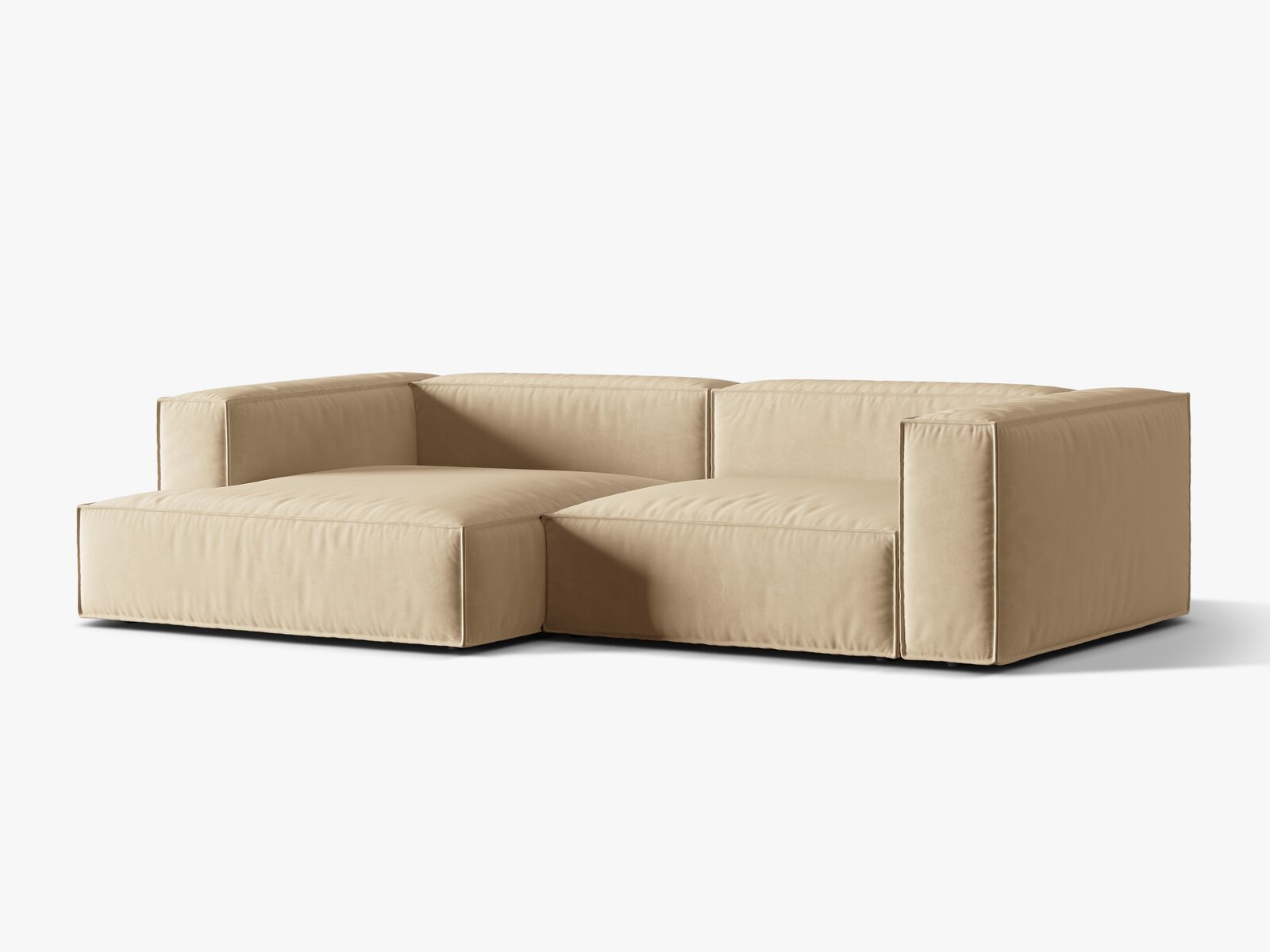 Micadoni Ecksofa Nuria 4-Sitzer Links Samt Nude