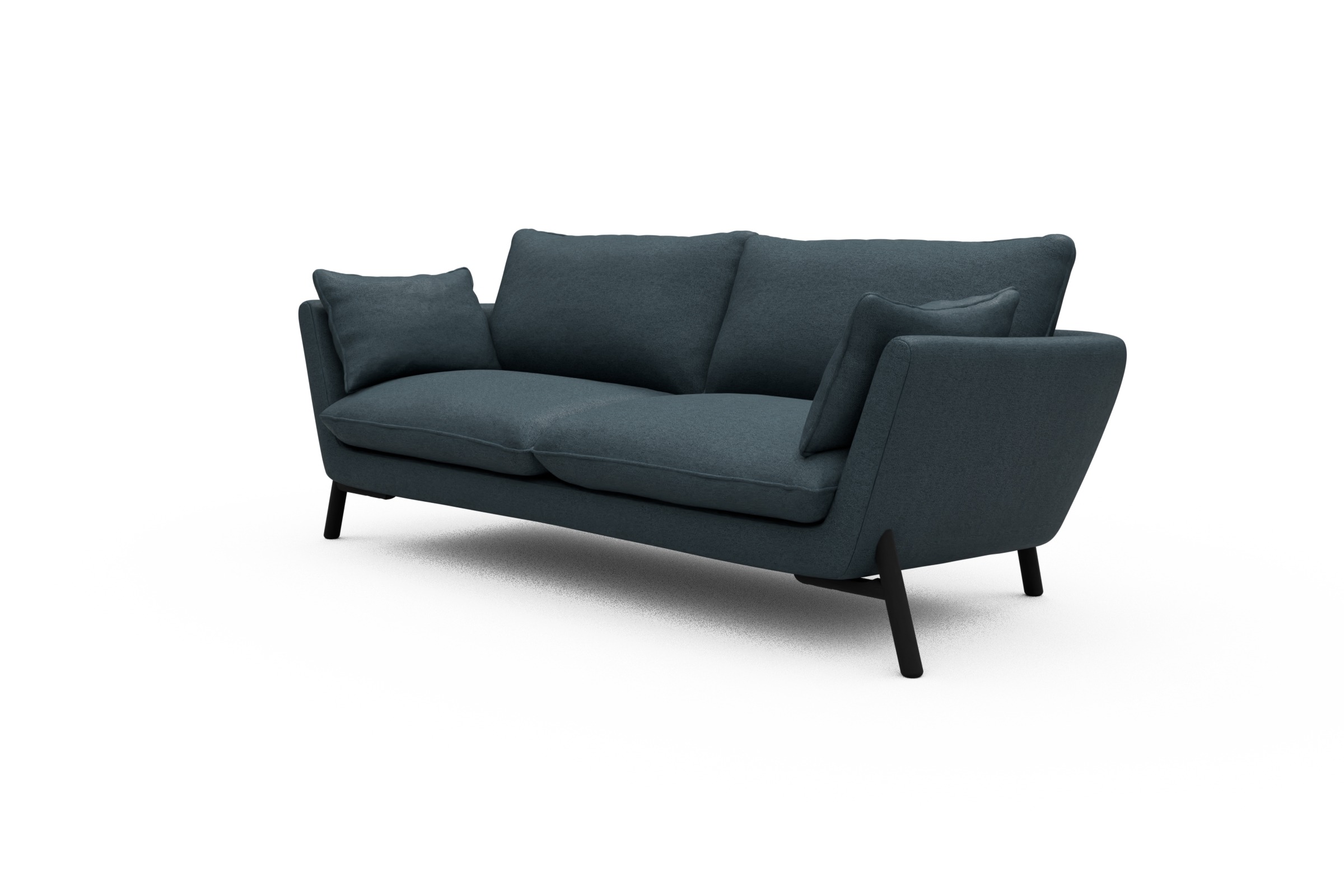 Sofa Emil 3-Sitzer Beinfarbe Eiche Schwarz Denari-Royal-Blue