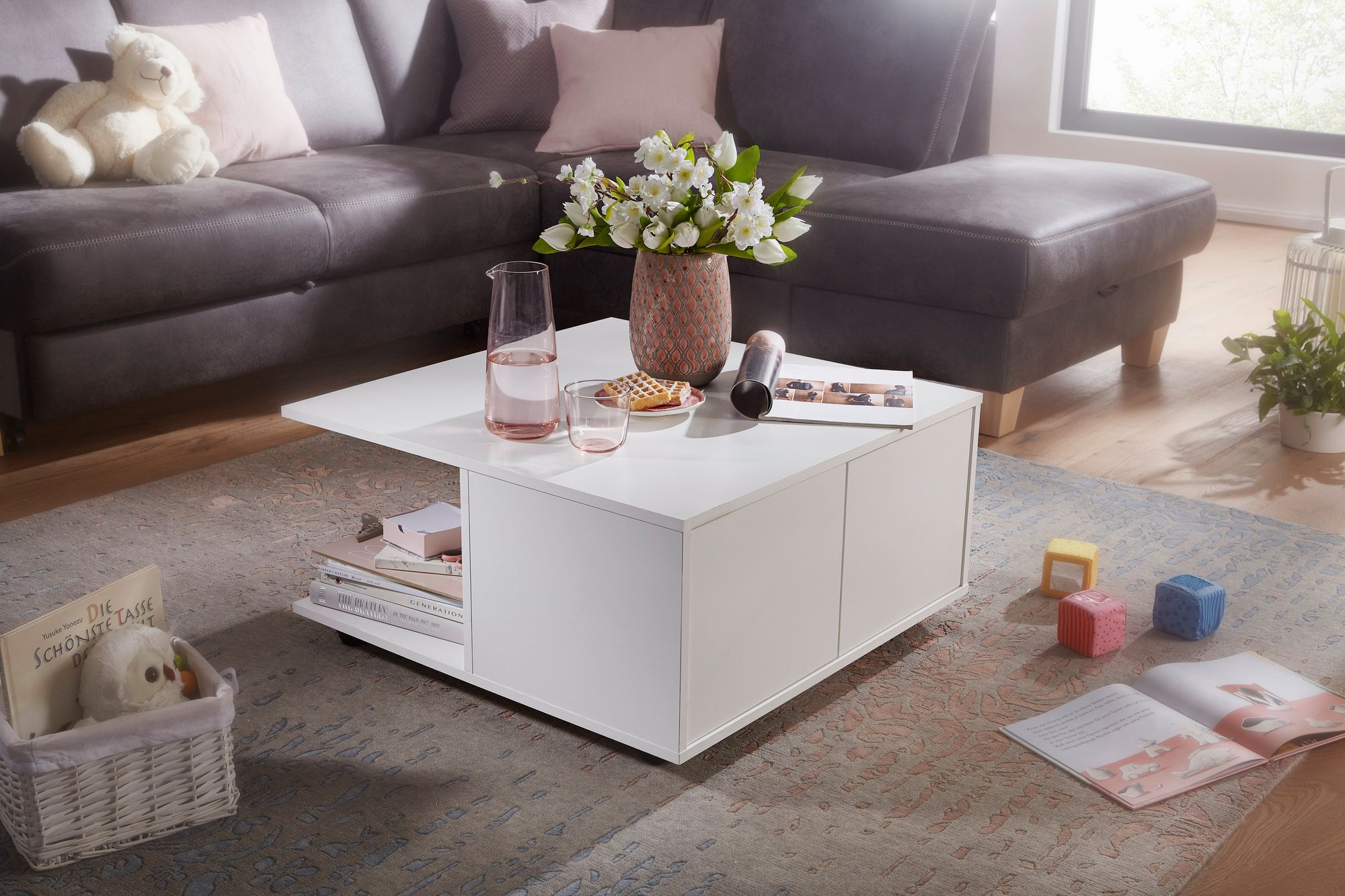 Couchtisch Spjald Weiß 70 × 70 × 36,5 cm