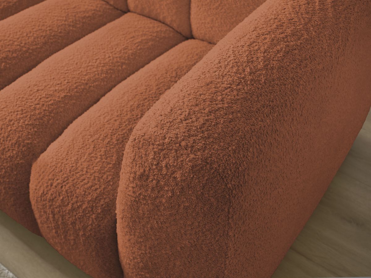 Bobochic Talia Ecksofa Bouclé-Stoff Orange Ecke links