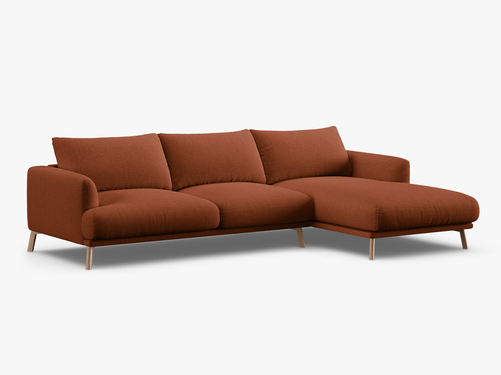 Micadoni Ecksofa Naomi 4-Sitzer Rechts Strukturierter Stoff Liberty Ziegel