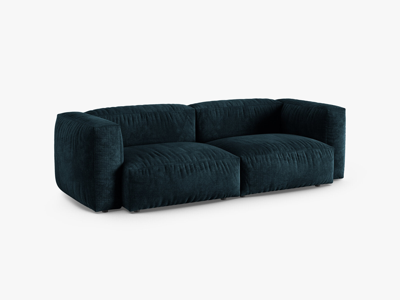 Micadoni Sofa Martina 3-Sitzer 90cm Sitztiefe Samt Vogue Dunkel Petrol