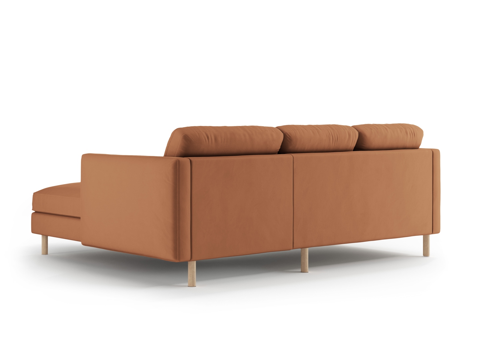 Micadoni Ecksofa Eden 3-Sitzer Rechts Samt Honig