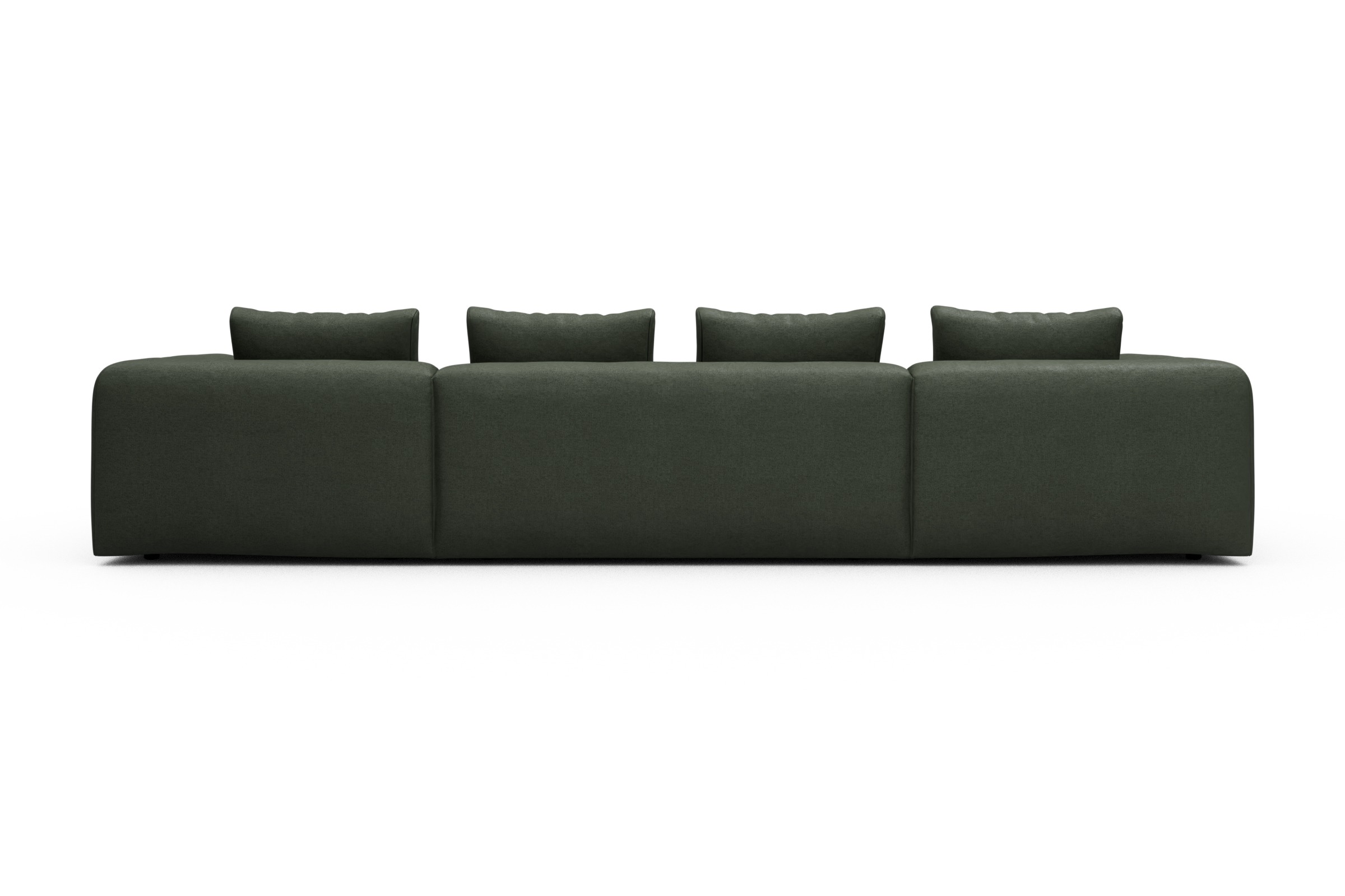 Wohnlandschaft Fred mit 2-Sitzer und Chaiselongue beidseitig Denari-Forest-Green