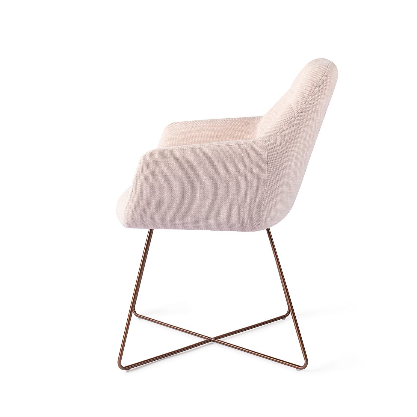 Jesper Home Esszimmerstuhl Noto Petal-Pink Cross Rosa