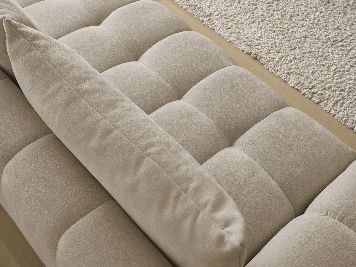 Bobochic Everest Sofa 3-Sitzer, 2 Kissen Strukturstoff Taupe