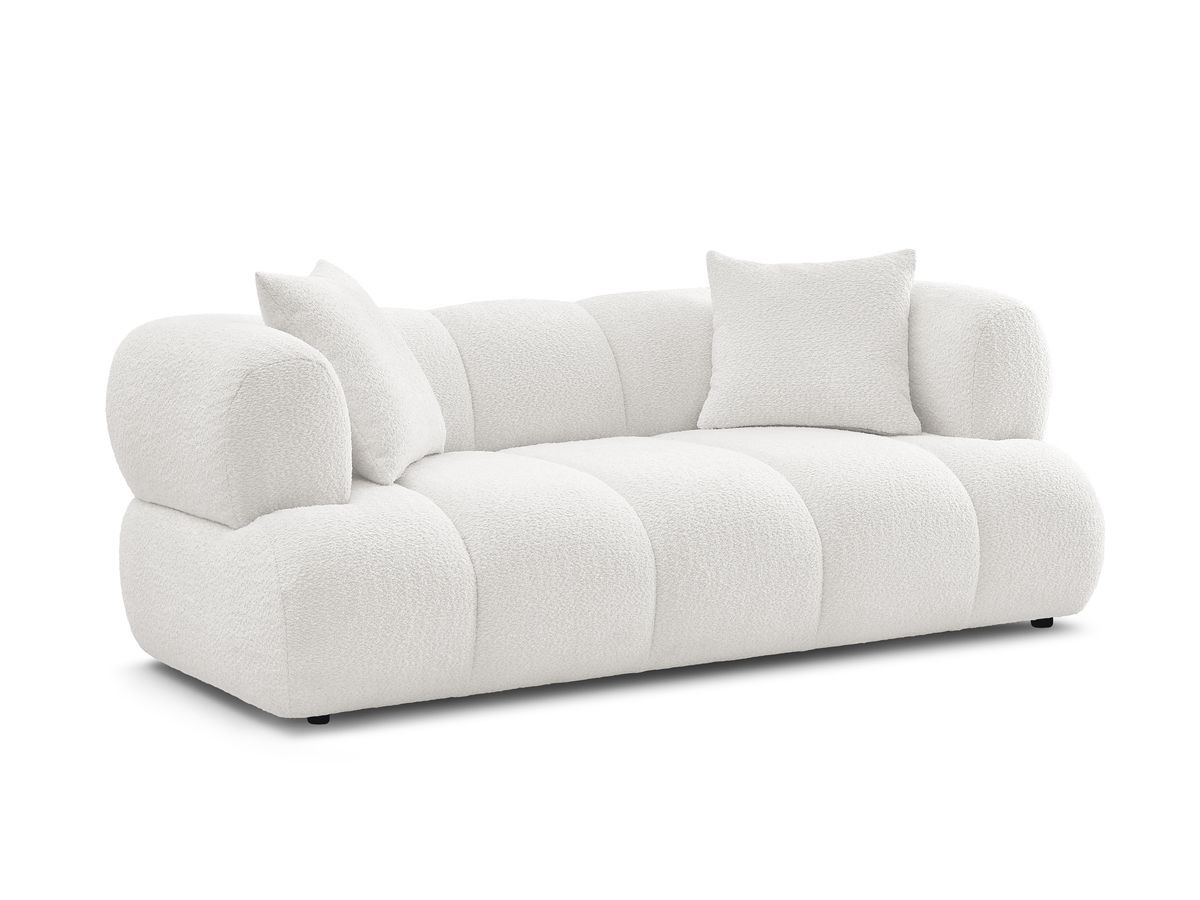 Bobochic Pamira Sofa 2-Sitzer Bouclé-Stoff Weiß