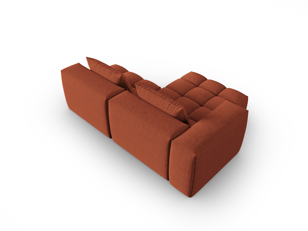Cosmopolitan Design Ecksofa Verona 3-Sitzer offen Strukturierter Stoff Sorella Koralle Links