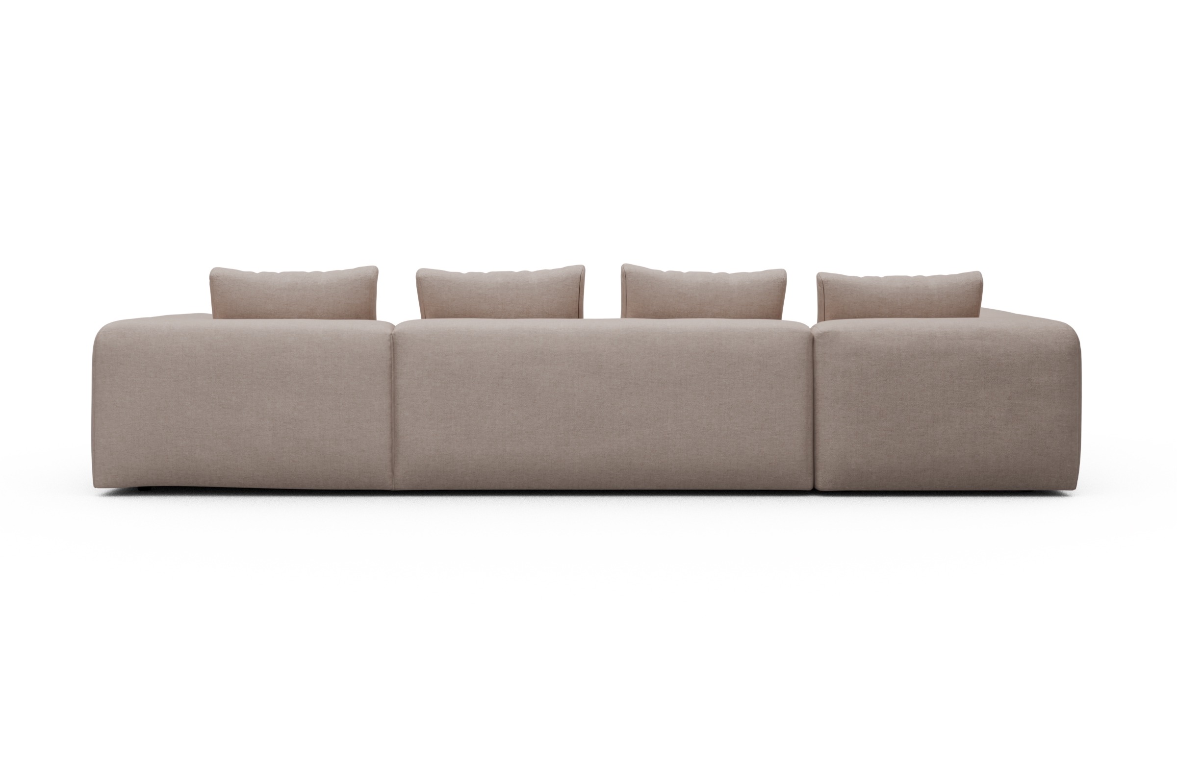 Wohnlandschaft Fred Chaiselongue rechts mit 2-Sitzer und lange Armlehne links Weda-Sand