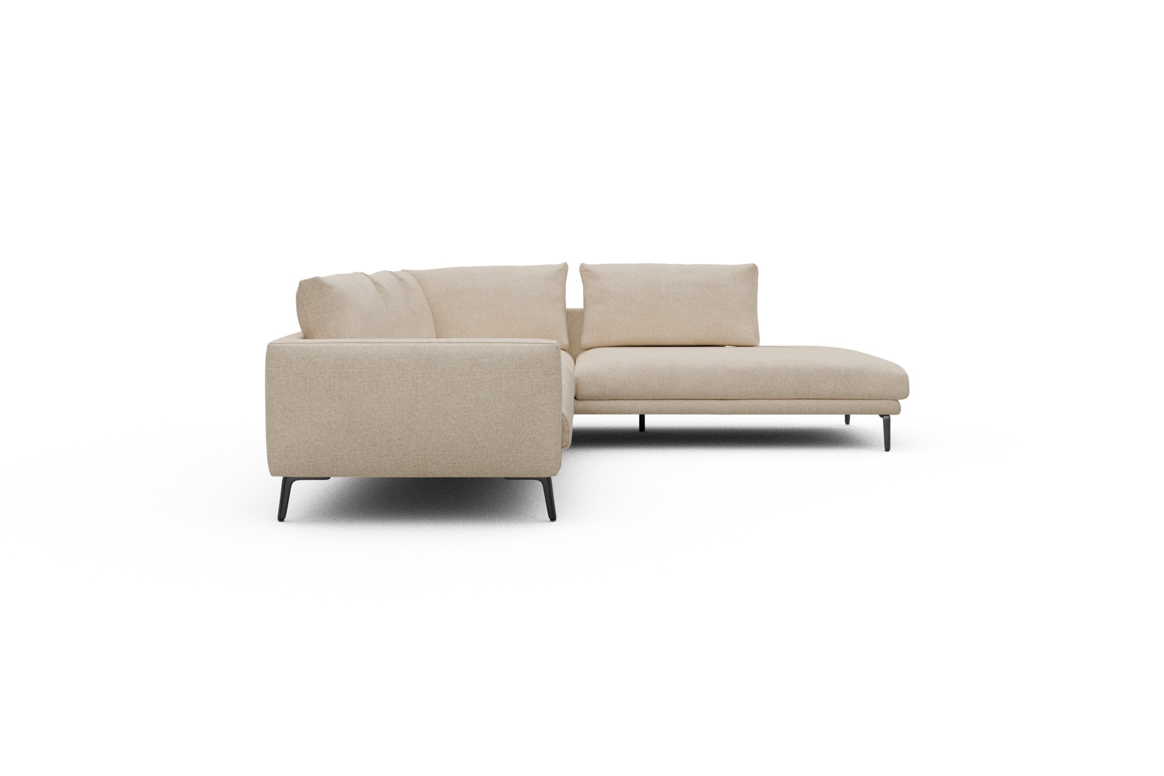 Ecksofa Karl Relax-Ecke rechts mit 2,5-Sitzer Casone-Natural-Beige