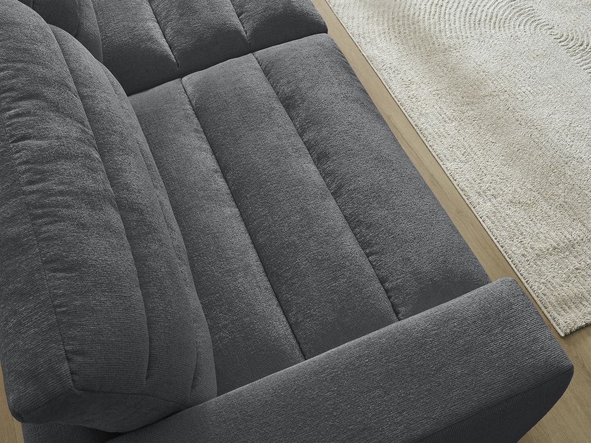 Bobochic Sierra Sofa 3-Sitzer Strukturstoff Dunkelgrau