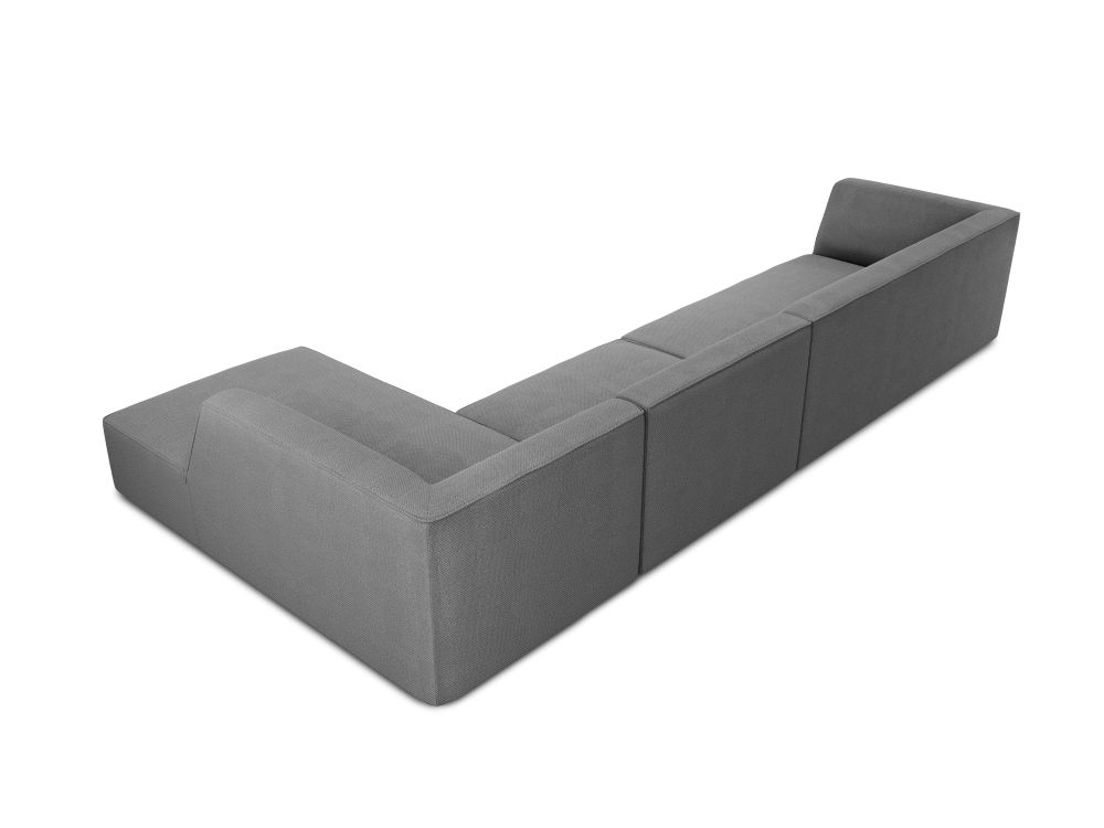 Cosmopolitan Design Ecksofa Siena 5-Sitzer Strukturierter Stoff Ottawa Grau Rechts