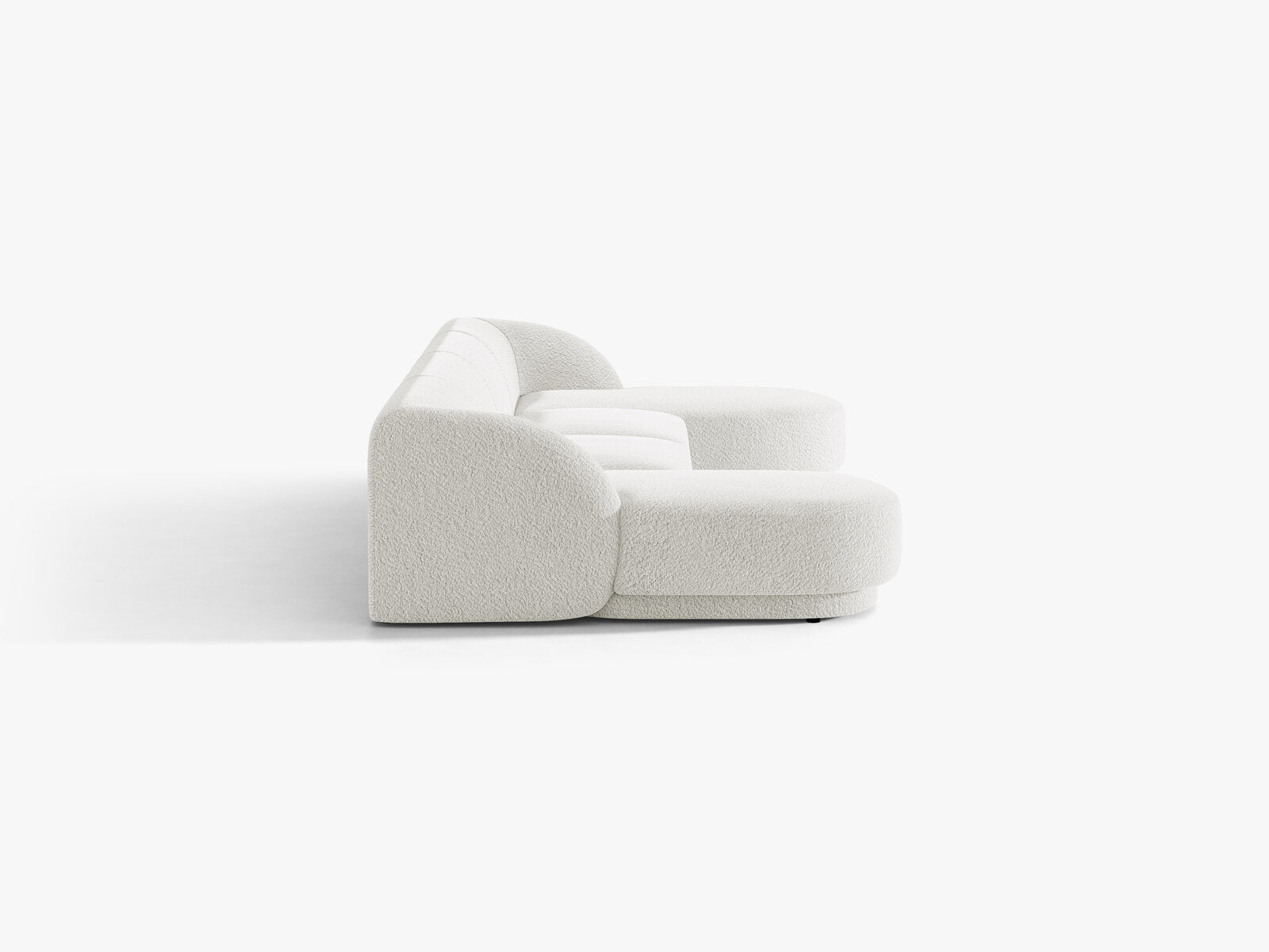 Micadoni Panorama-Sofa Miley 5-Sitzer Boucle Baloo Weiß