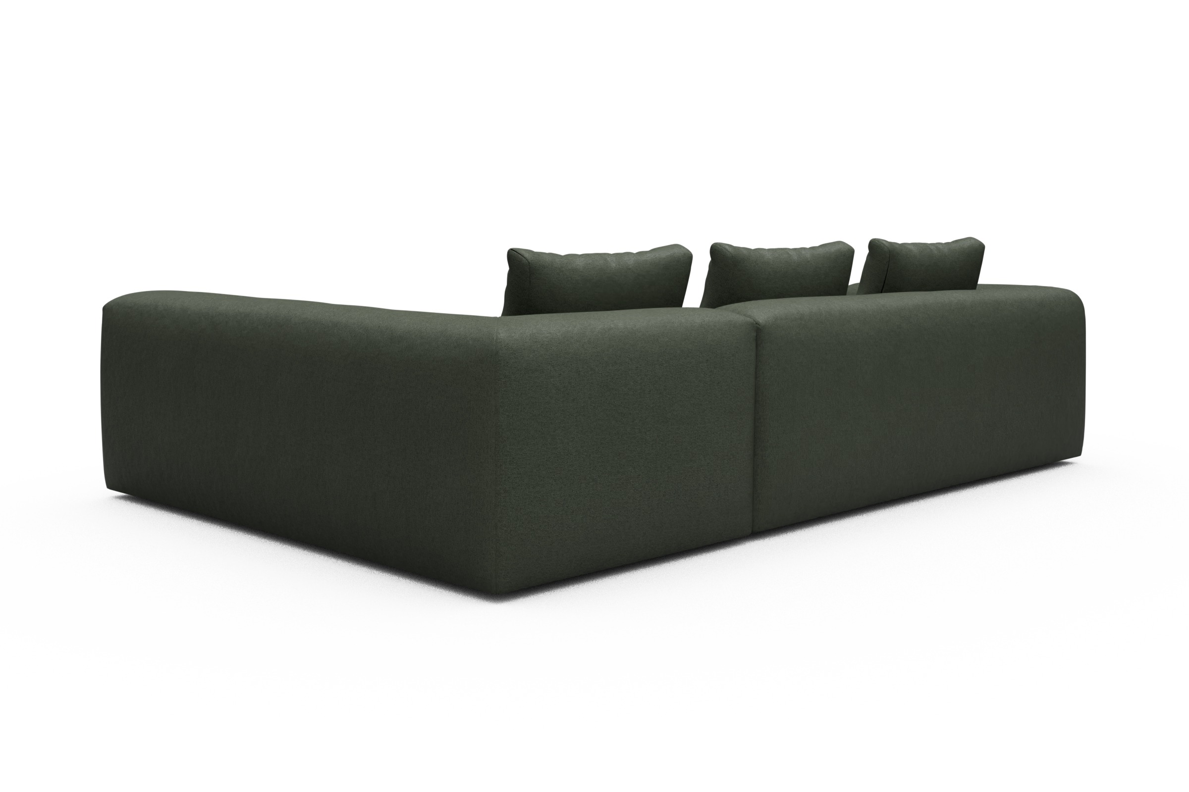 Ecksofa Fred 2x 2,5-Sitzer rechts offen Denari-Forest-Green