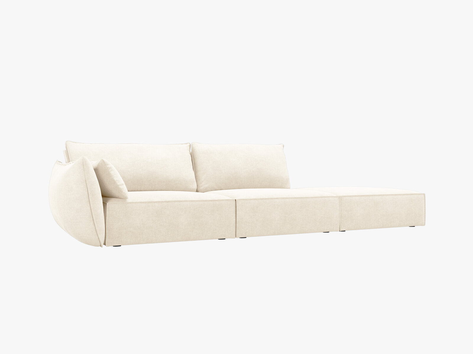 Micadoni Sofa Kaelle 4-Sitzer Rechts Chenille Over The Horizon Helles Beige