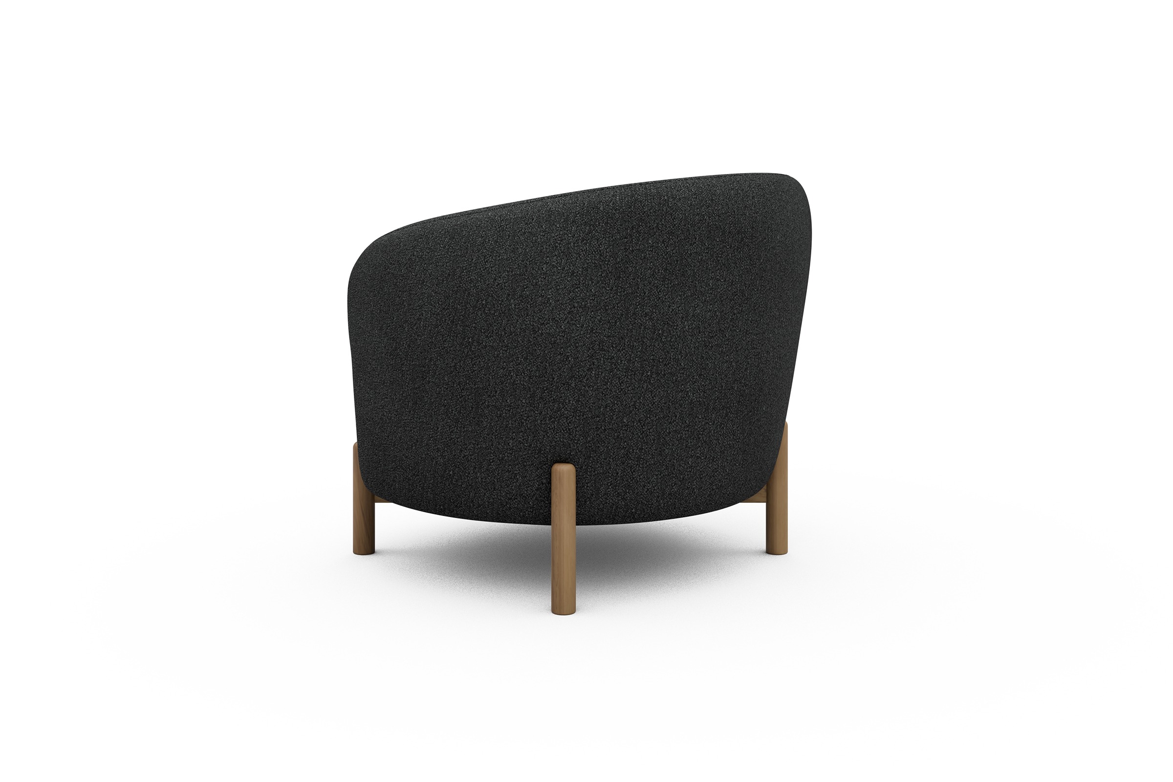 Sessel Ronda Holzbeine Eiche Natur Boucle-Charcoal