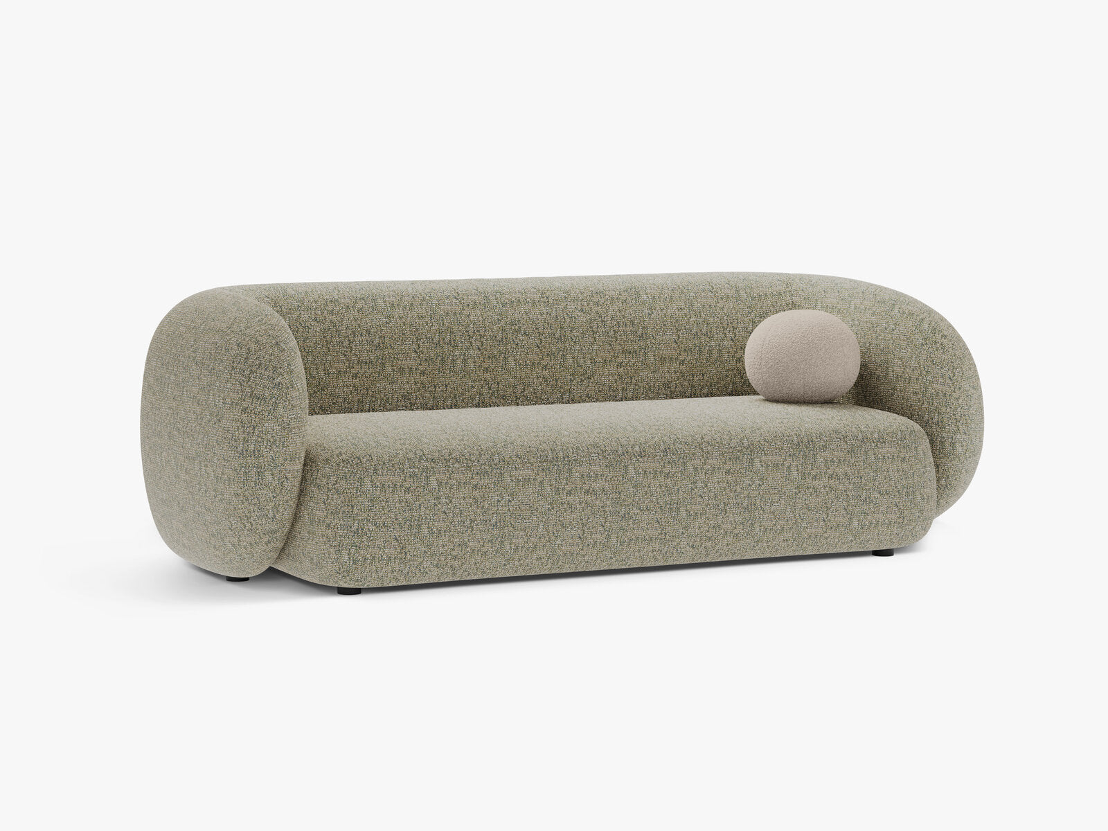 Micadoni Sofa Kate 3-Sitzer Strukturierter Stoff Moßgrün Melange