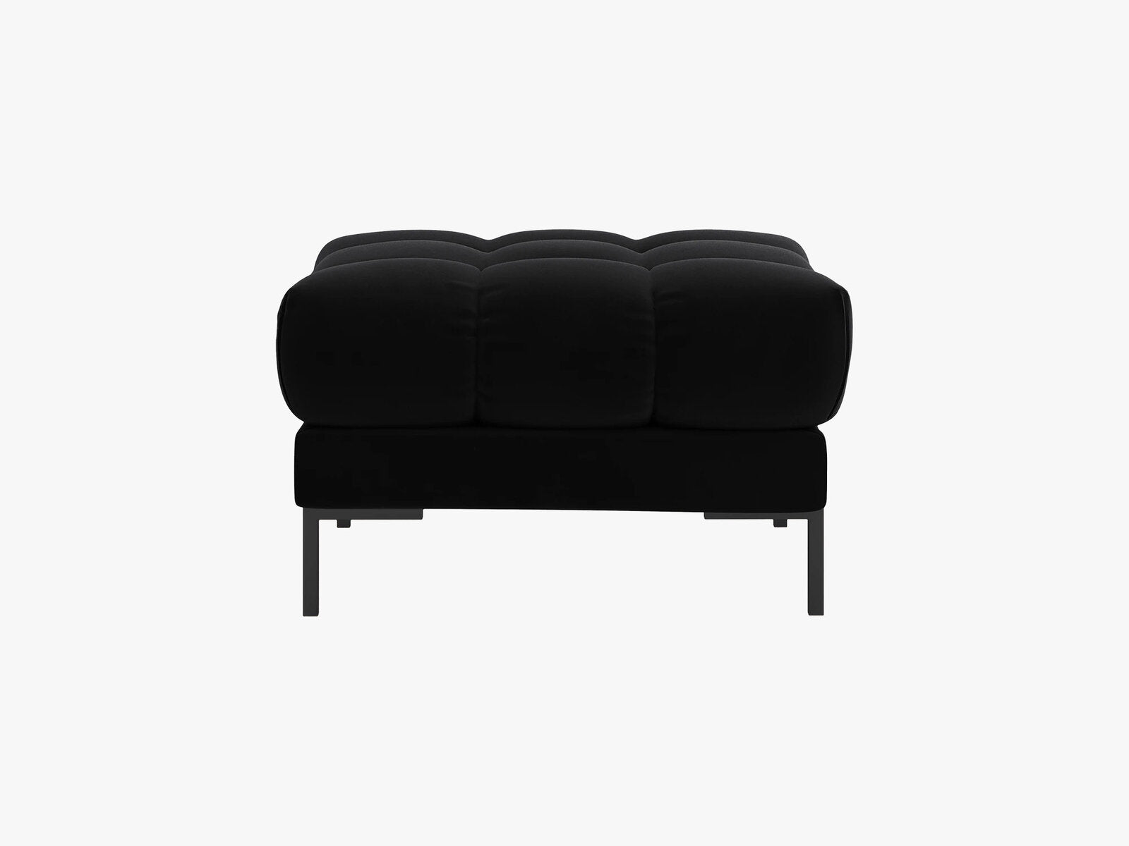 Micadoni Hocker Mamaia 1-Sitzer Samt Bluvel Schwarz schwarze Beine