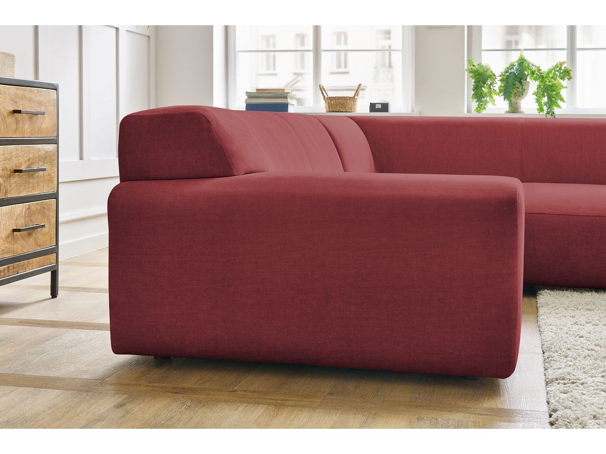 Bobochic Lavena Ecksofa 272 × 220 cm Samt Orange Ecke rechts