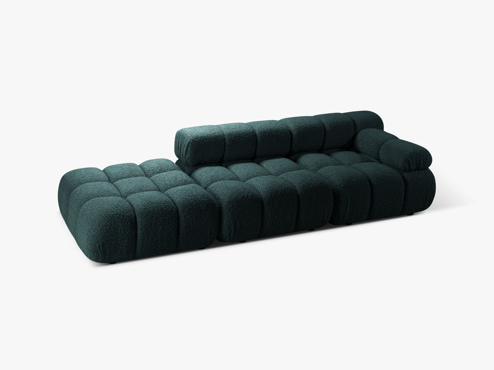 Micadoni Modulares Sofa Bellis 4-Sitzer Links Boucle Rolf Petrol