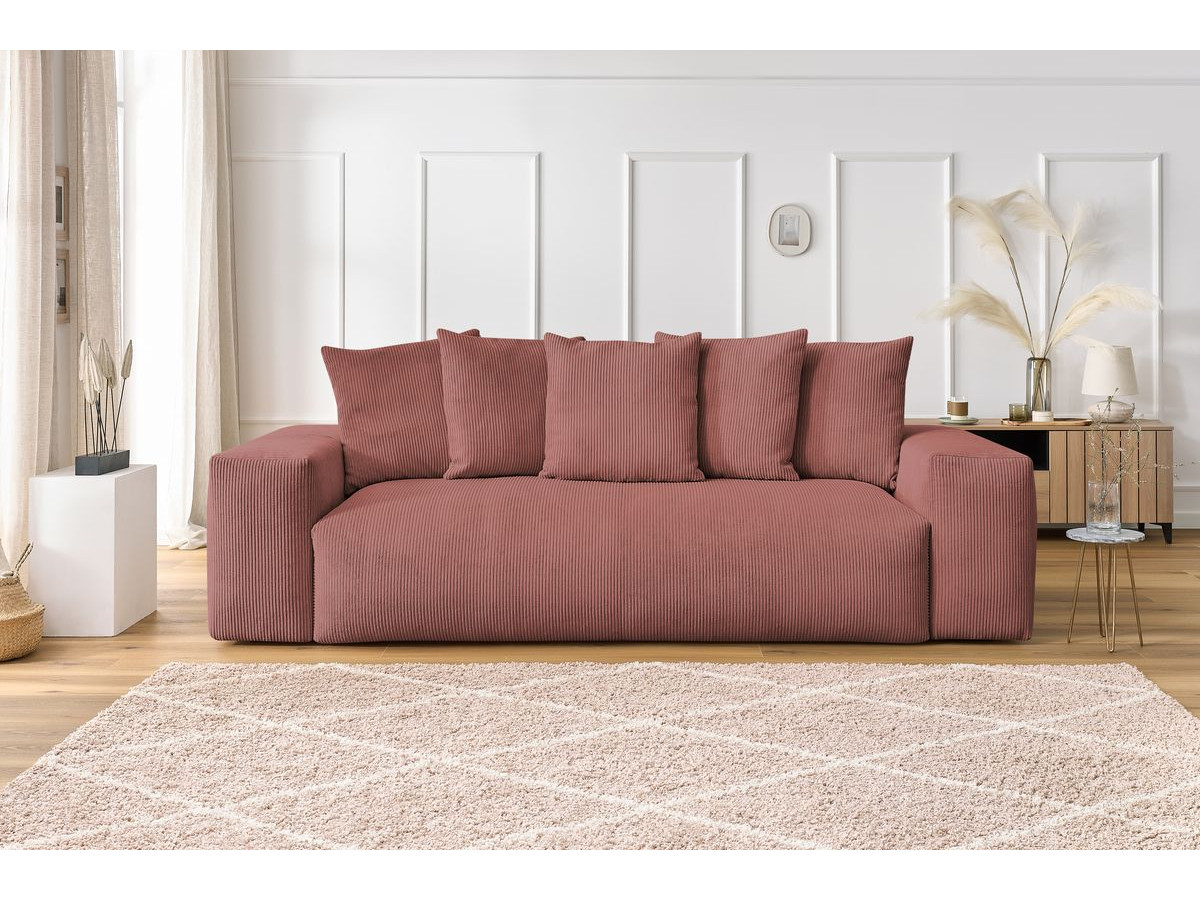Bobochic Voltaire Sofa 3-Sitzer 280 × 124 cm Cordsamt Rosa