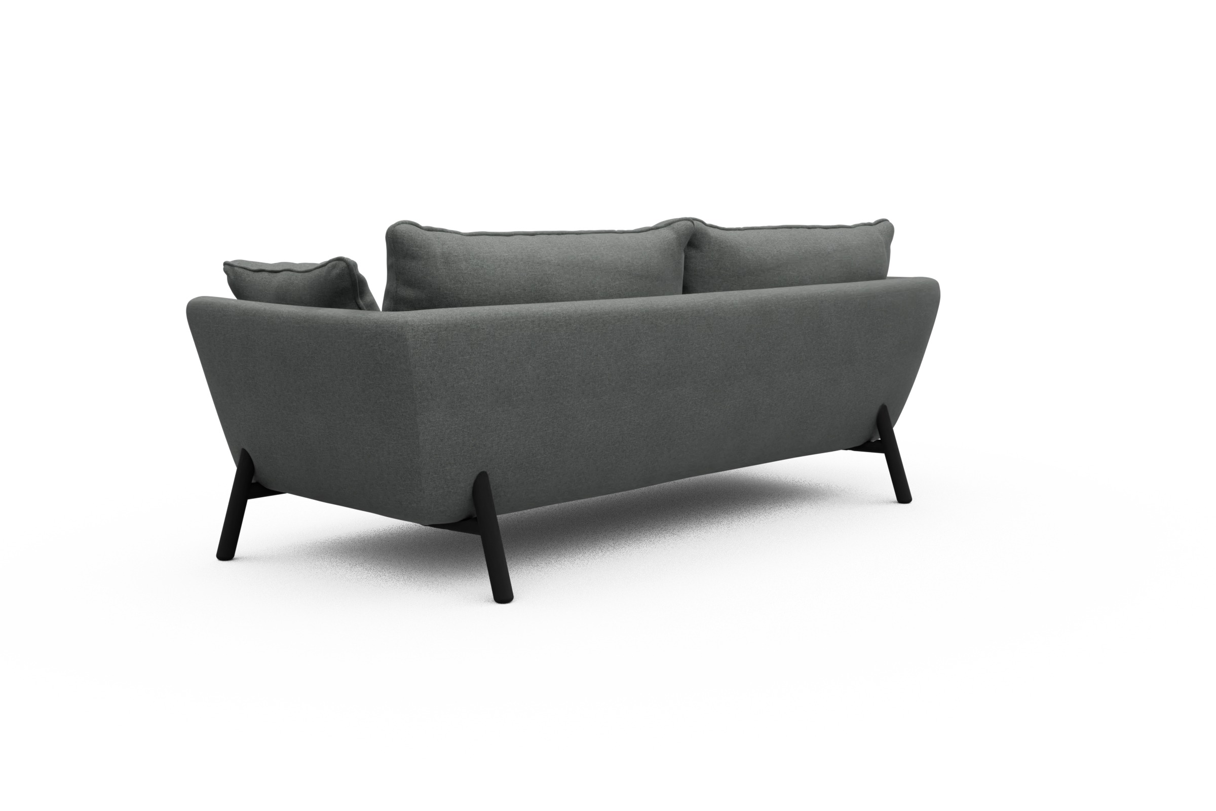 Sofa Emil PREMIUM 3-Sitzer Beinfarbe Eiche Schwarz Satya-Steel