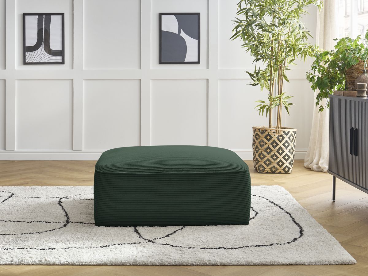 Bobochic Leopold Pouf Cordsamt Dunkelgrün