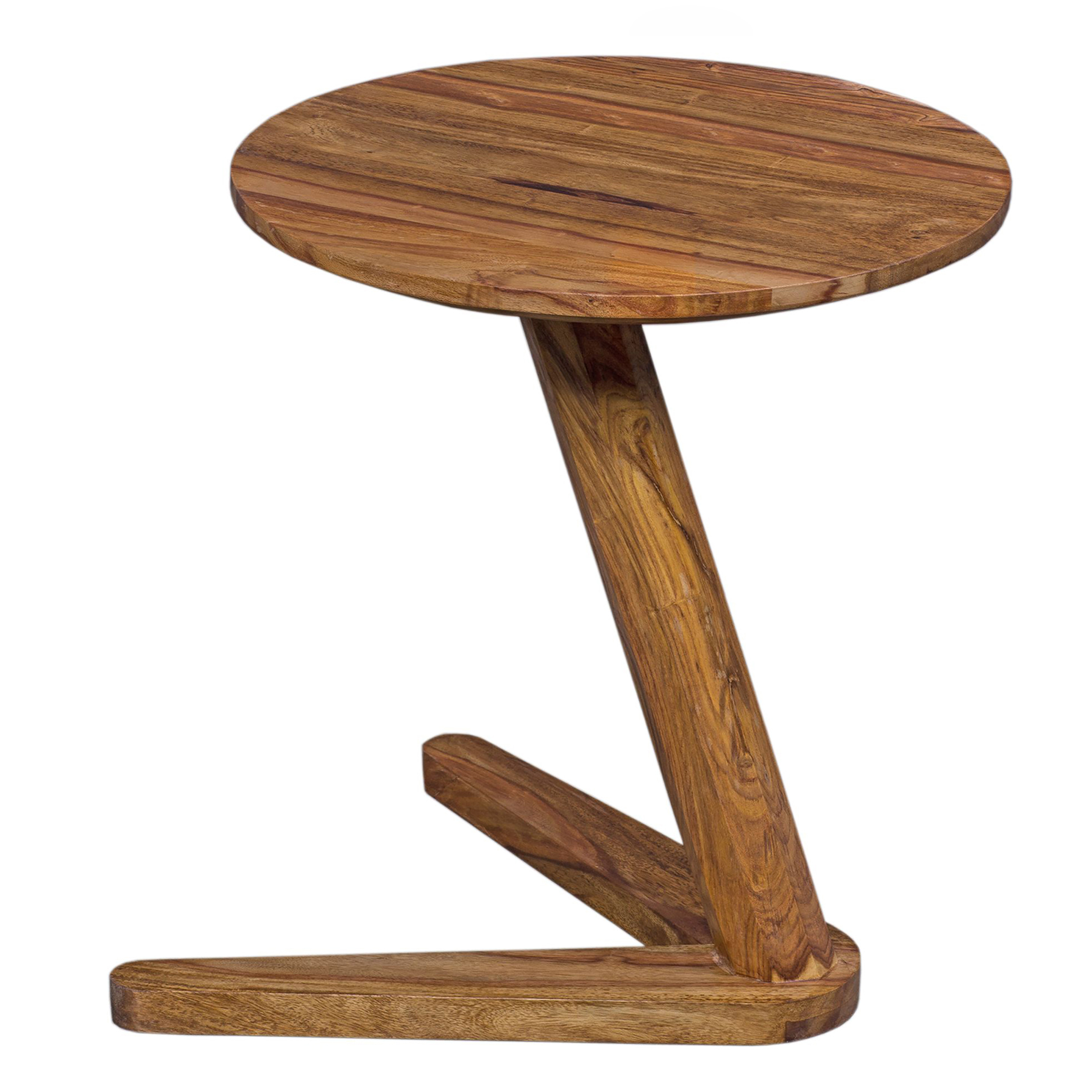 Beistelltisch Andenes Massivholz Dunkelbraun Ø 45 cm