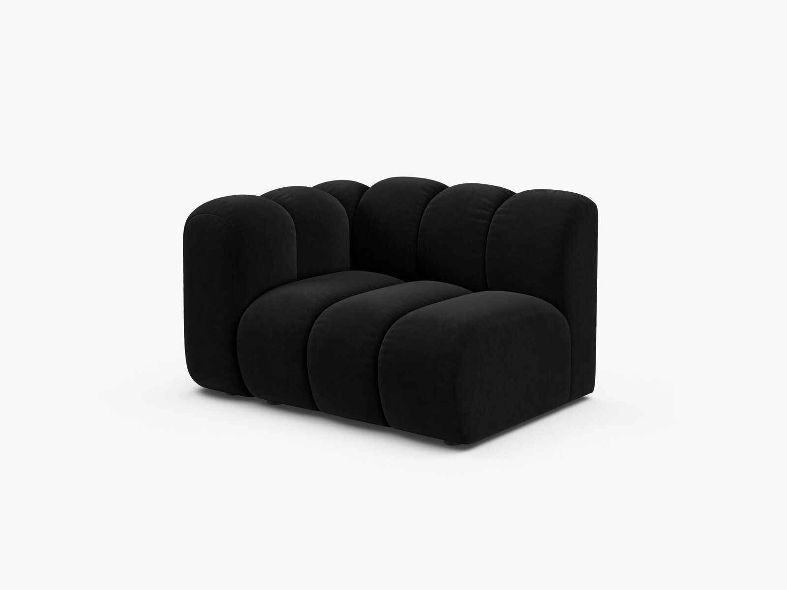 Micadoni Modul Lupine 1-Sitzer Links Samt Salvador Schwarz