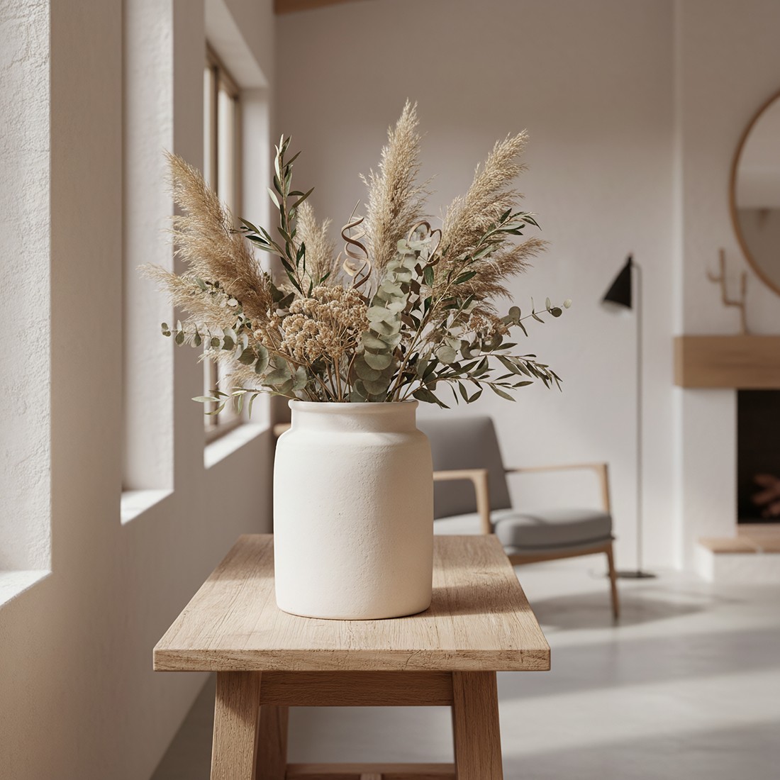 Raw Materials Chalk dekorative Vase Mandore M 22x22x31cm