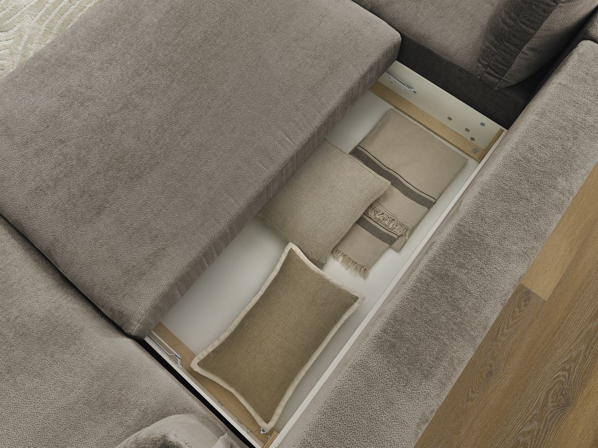 Bobochic Lucien Wohnlandschaft Stoff Taupe Ecke rechts