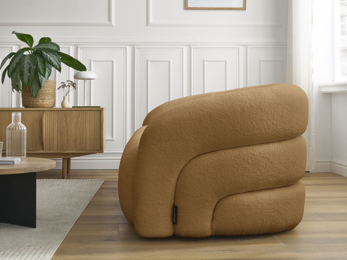 Bobochic Elina Sofa 3-Sitzer Bouclé-Stoff Gelb
