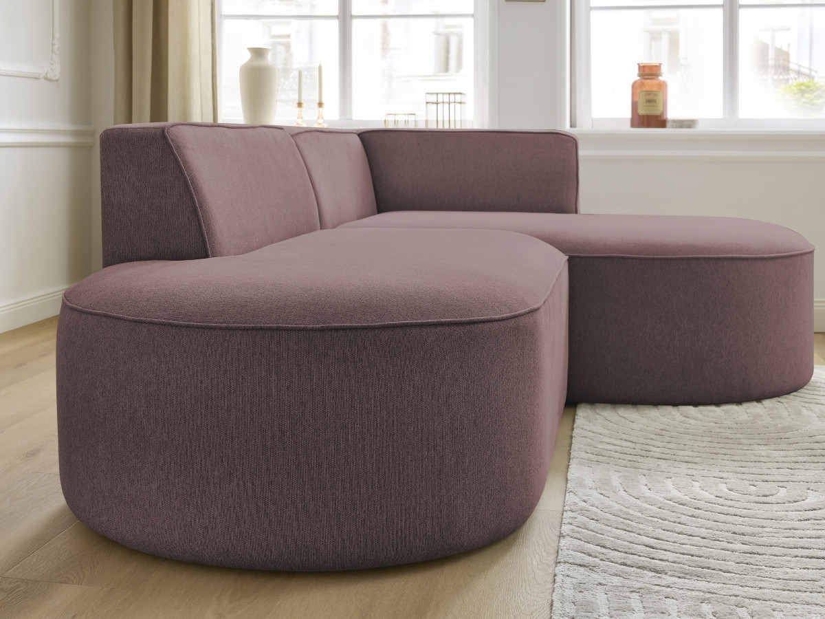 Bobochic Rousseau Ecksofa Melange-Stoff Rosa Ecke rechts