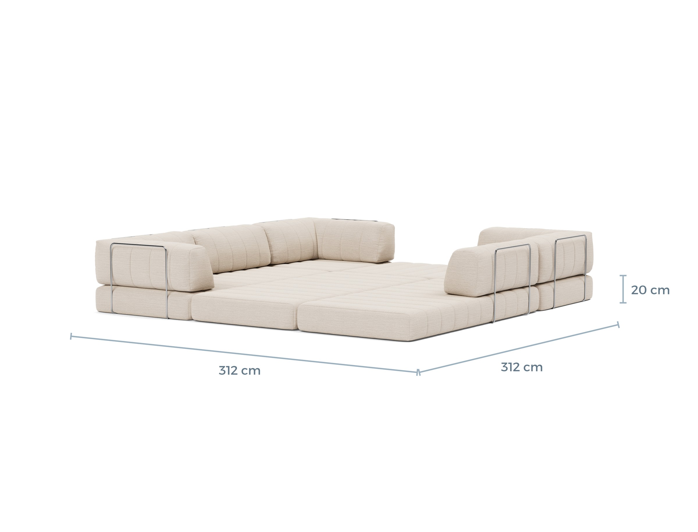 Eck-Schlafsofa CozyPad mit Armlehnen