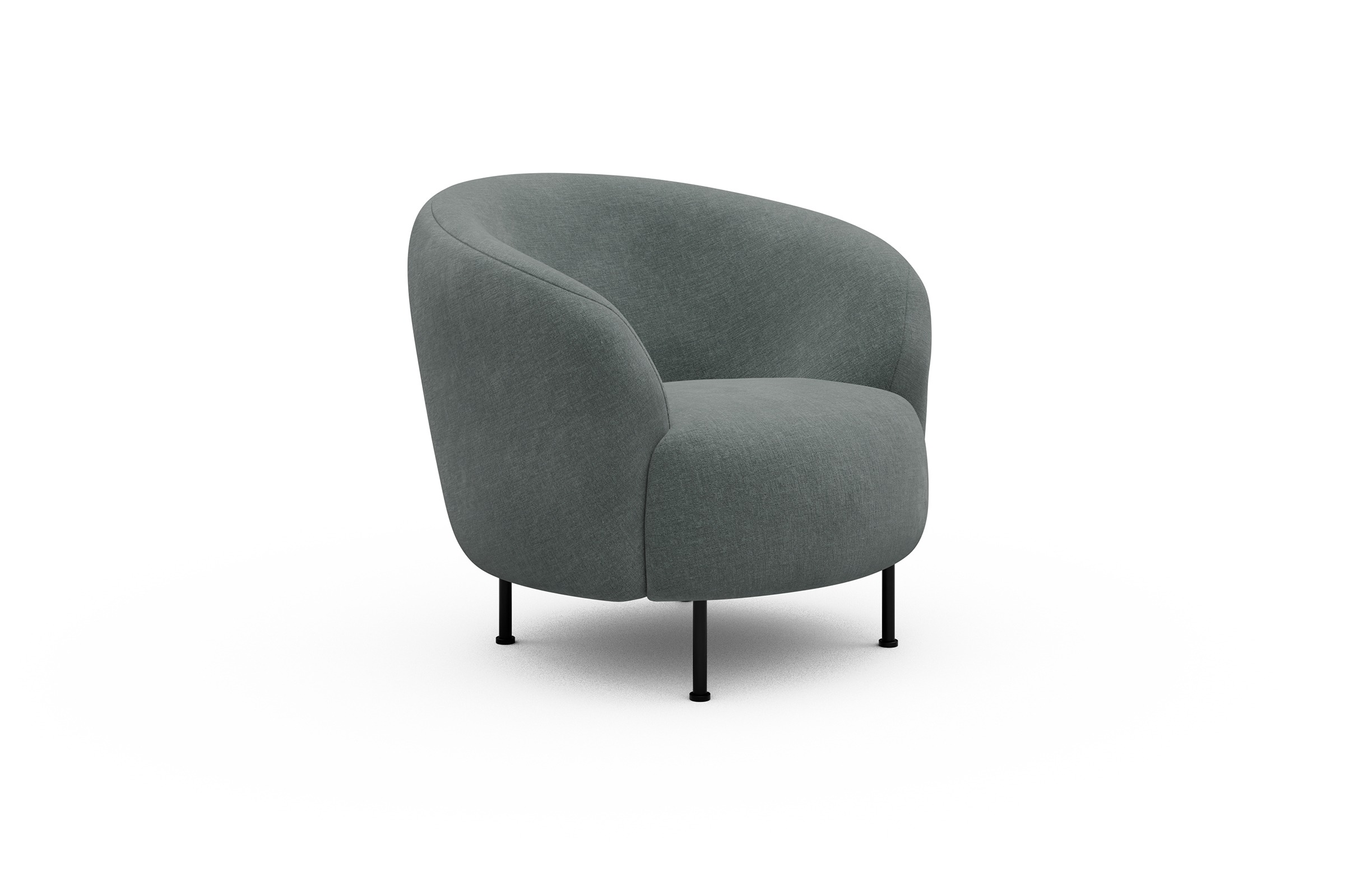 Sessel Ronda Metallbeine Schwarz Smooth-Silver-Grey