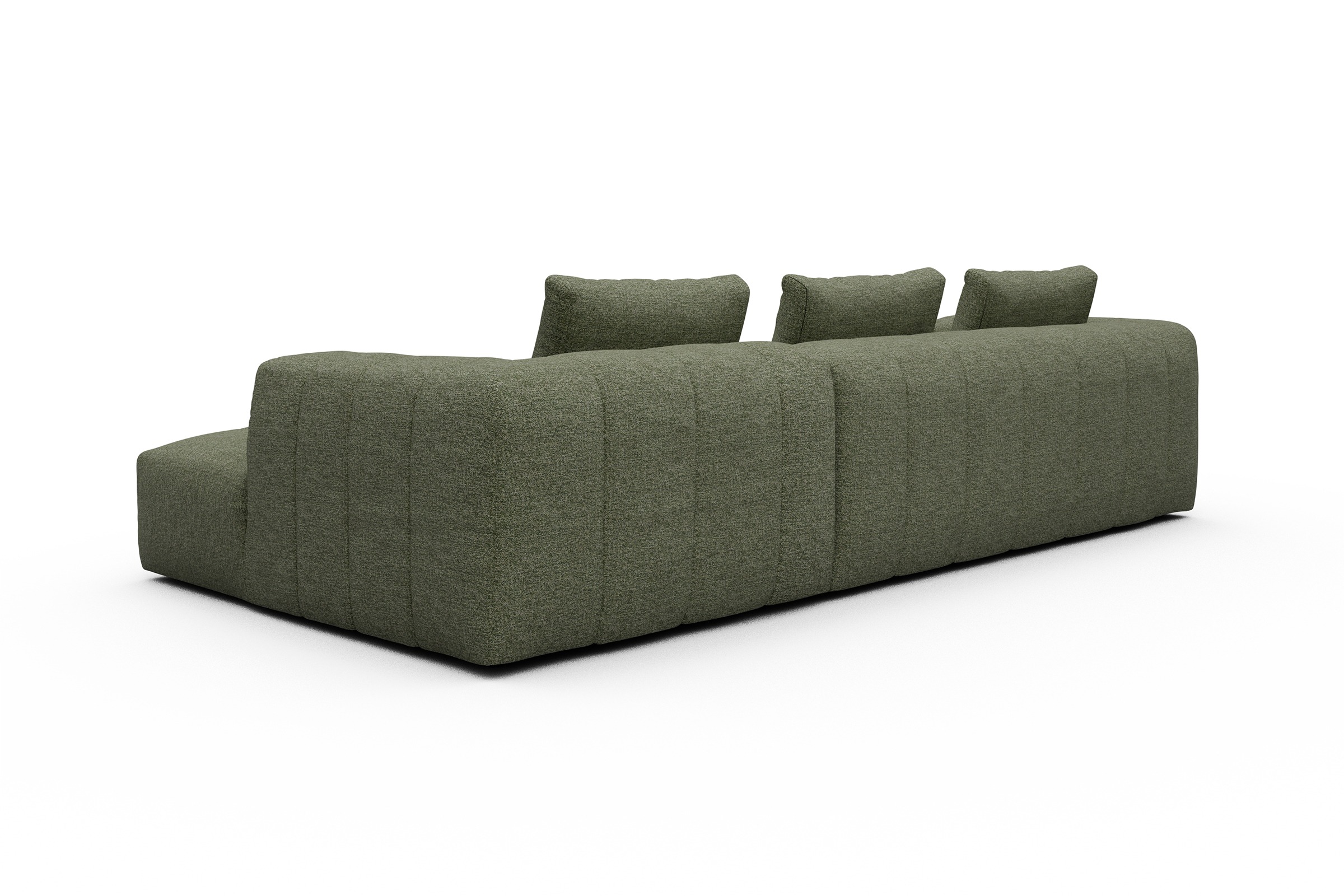 Ecksofa Hugo 2,5-Sitzer Armlehne links mit Chaiselongue Carreno-Vivid-Green
