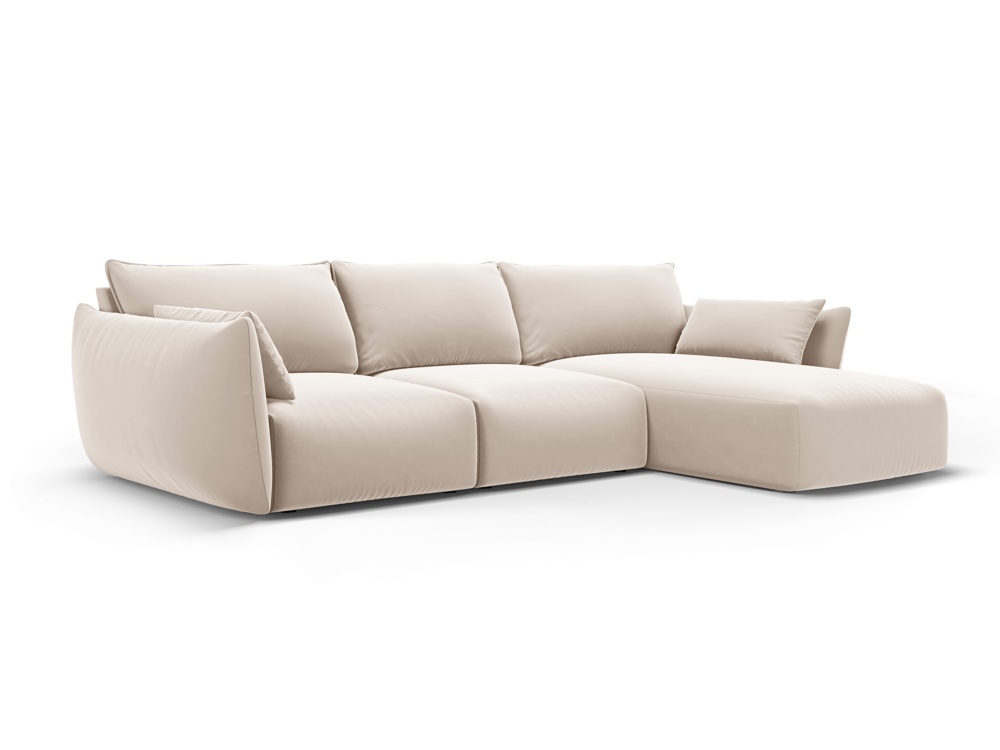 Cosmopolitan Design Ecksofa Matera 5-Sitzer Samt Salvador Beige Rechts